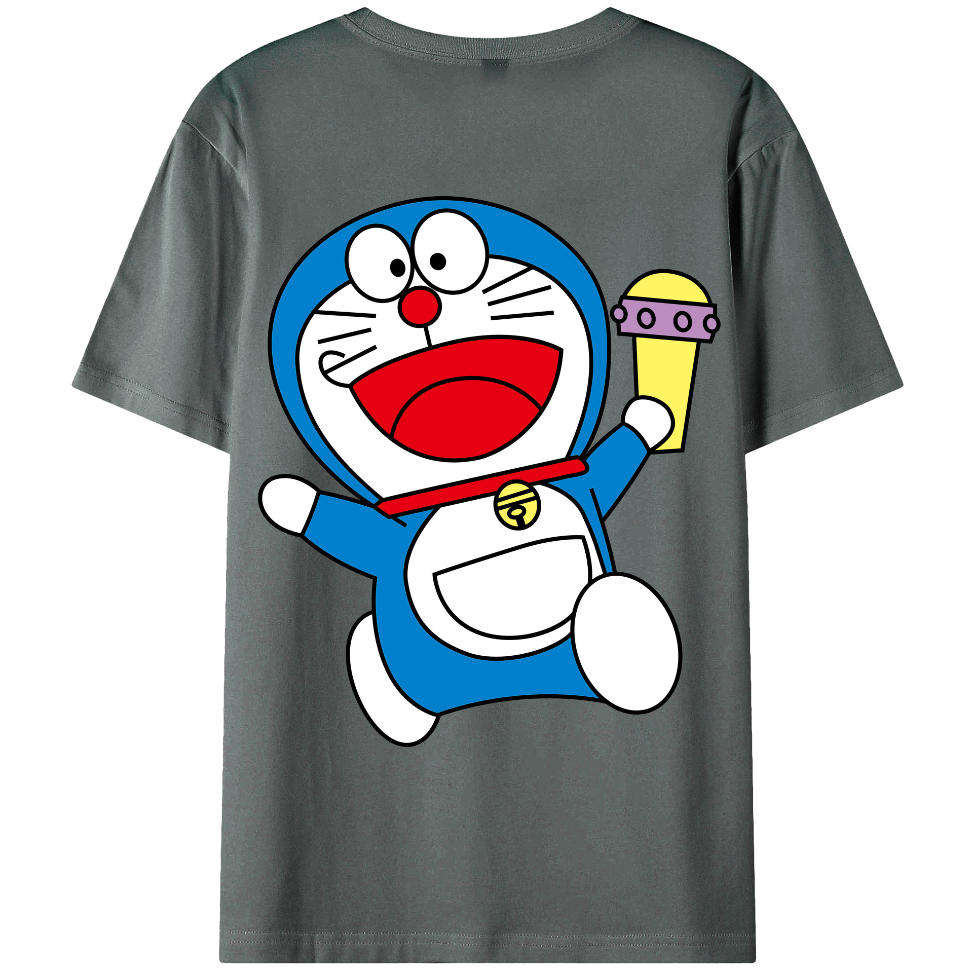 （画像用） ドラえもん Doraemon 綿100％ メンズ半袖Tシャツ（バックプリント） 通気性